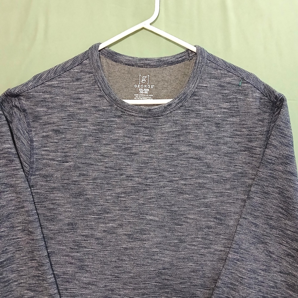 GEORGE Men's Pullover Sweater 2XL Long Sleeve Round Neck Casual Blue NWOT - Picture 2 of 9